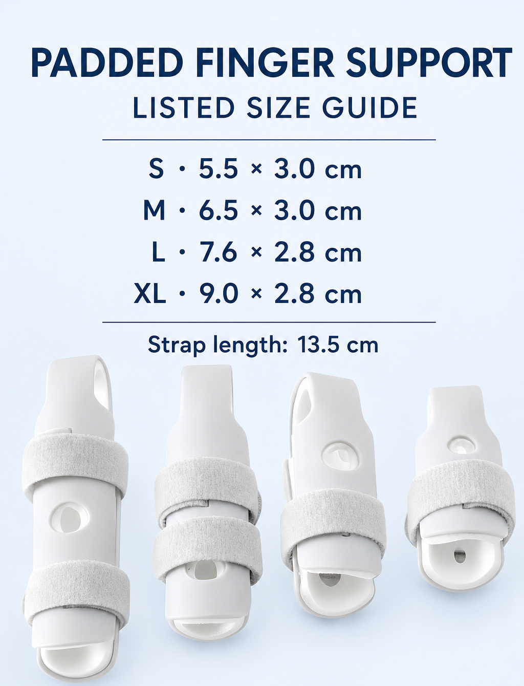 Listed size guide